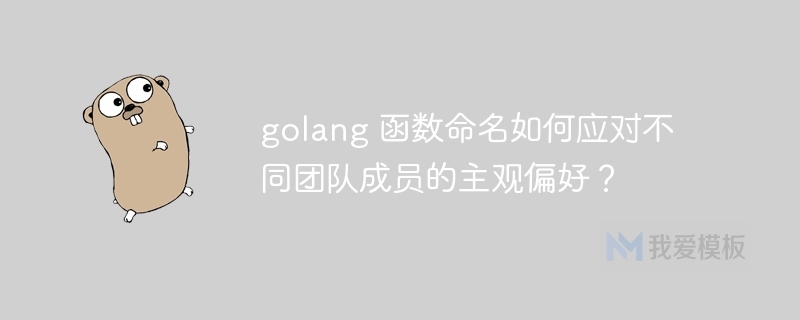golang 函数命名如何应对不同团队成员的主观偏好?插图 golang 函数命名如何应对不同团队成员的主观偏好?