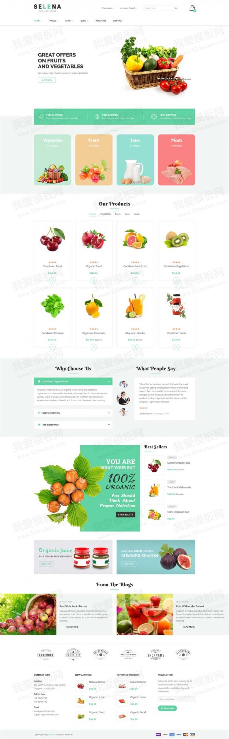 Bootstrap水果蔬菜农产品购物网站模板缩略图