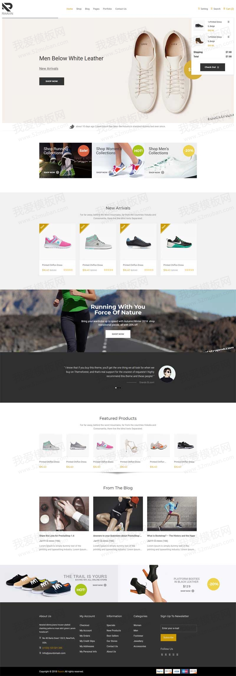 Bootstrap运动鞋电商网站模板
