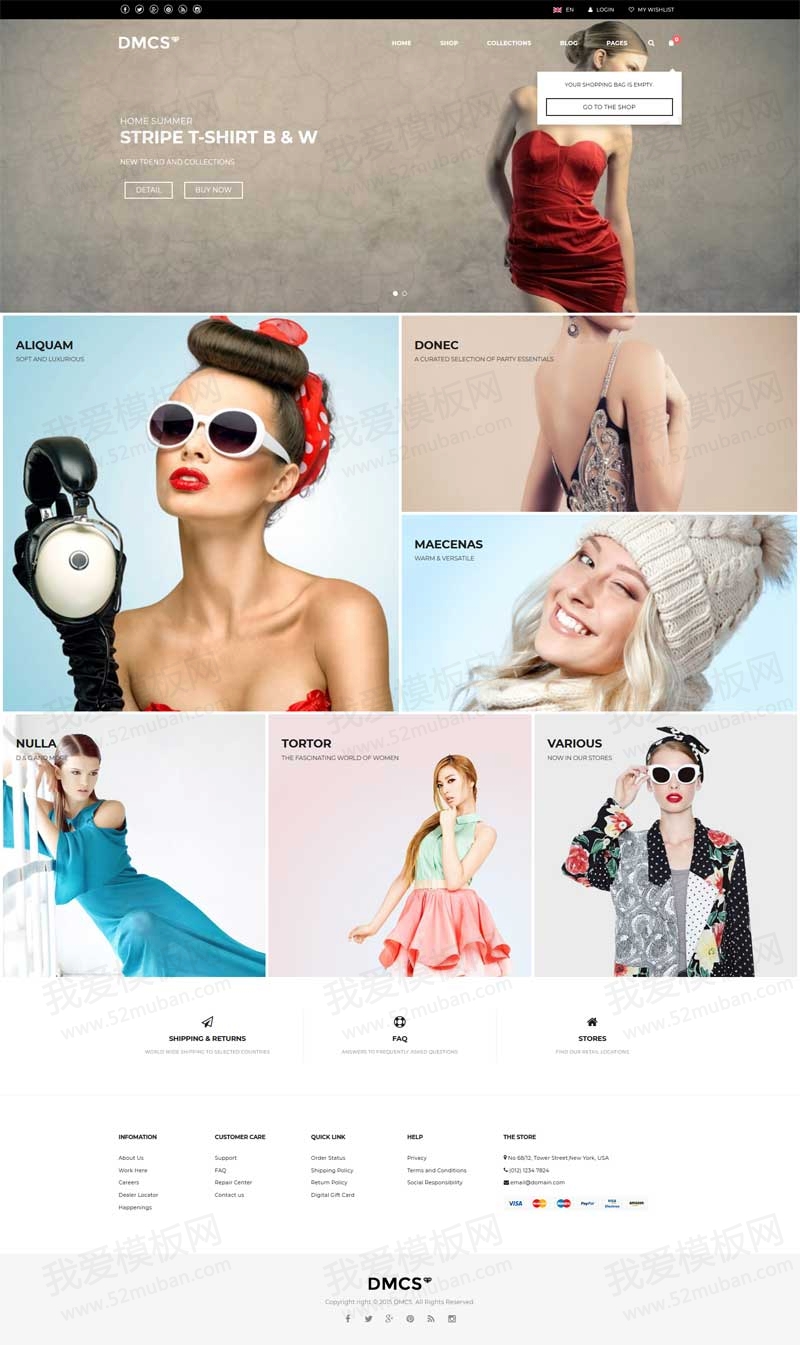 html5全屏的女性时尚服装电子商城网站模板缩略图