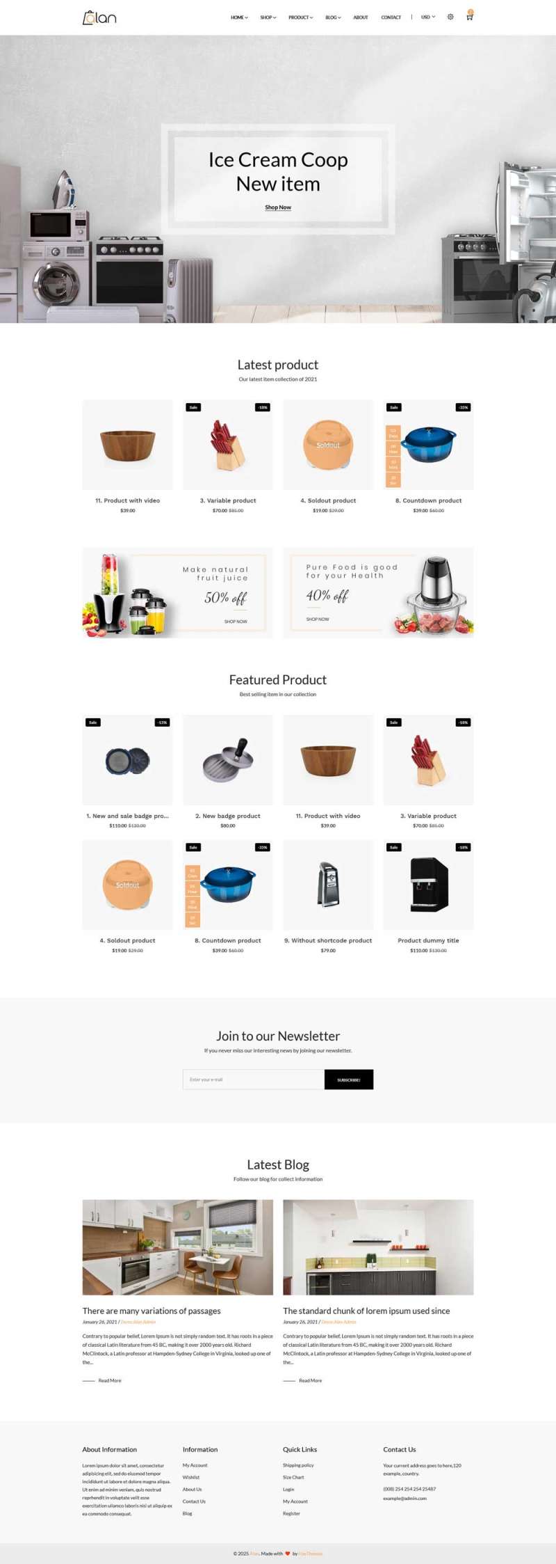 简洁的厨房用品电商网站模板缩略图 简洁的厨房用品电商网站模板缩略图