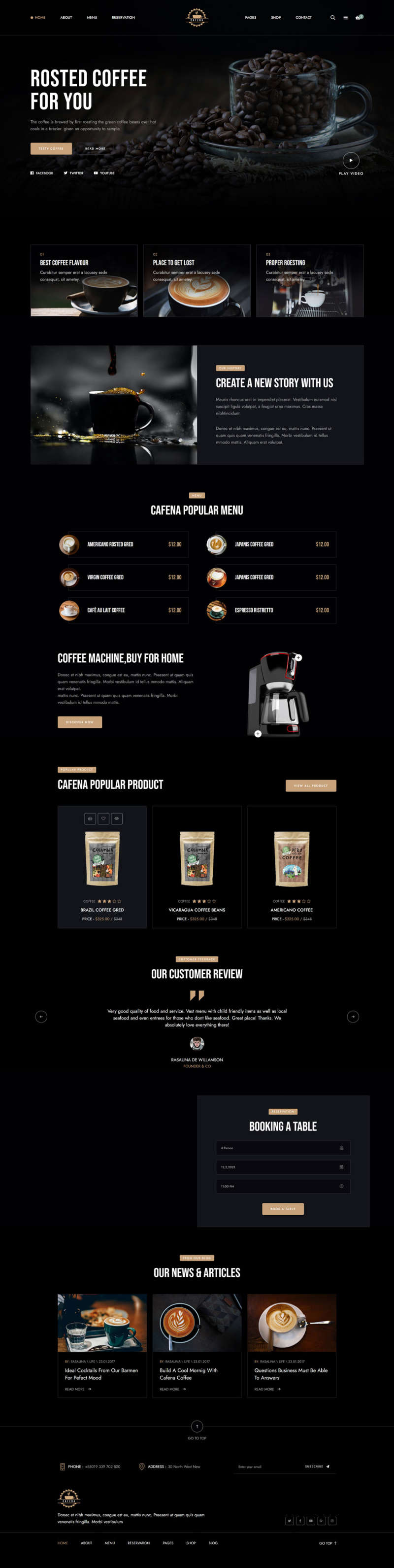 咖啡奶茶店铺HTML5电商模板缩略图