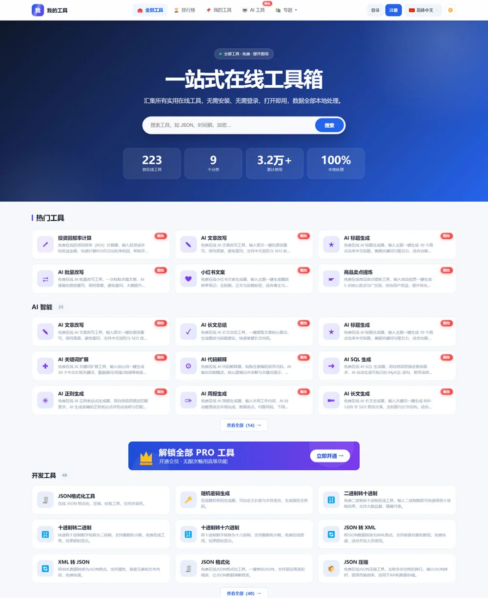 多语言在线小工具站站群